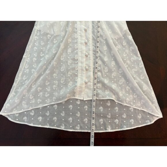 CAbi Midsummer Night White Embroidered Boho Dress Shirtdress Size 0 - Picture 14 of 16